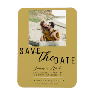 Magnet Flexible Mariage Photo Date limite or Gold Save the Date Ma