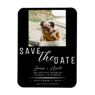 Magnet Flexible Mariage Photo de mise en garde Noir & Blanc