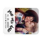 Magnet Flexible Mariage photo de script noir moderne Enregistrer n (Horizontal)