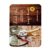 Magnet Flexible Mariage photo de tournesol en bois rustique (Vertical)