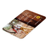 Magnet Flexible Mariage photo de tournesol en bois rustique (Côté Gauche)