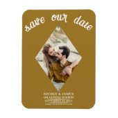 Magnet Flexible Mariage photo en or rustique Enregistrer la date (Vertical)