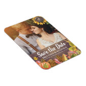 Magnet Flexible Mariage Photo Enregistrer La Date Feuille Maple Ci (Côté Droit)