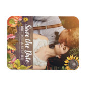 Magnet Flexible Mariage Photo Enregistrer La Date Feuille Maple Ci (Horizontal)