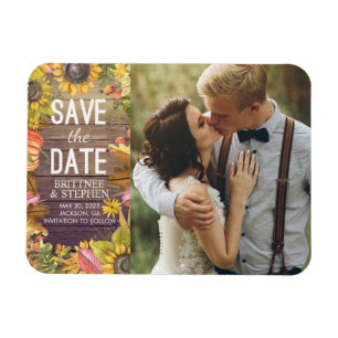 Magnet Flexible Mariage Photo Enregistrer La Date Feuille Maple Ci