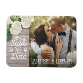 Magnet Flexible Mariage Photo Enregistrer La Date Hydrangeas Lumiè (Horizontal)