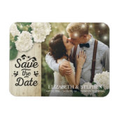 Magnet Flexible Mariage Photo Enregistrer La Date Hydrangeas Lumiè (Horizontal)