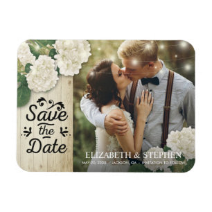 Magnet Flexible Mariage Photo Enregistrer La Date Hydrangeas Lumiè