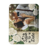 Magnet Flexible Mariage Photo Enregistrer La Date Hydrangeas Lumiè (Vertical)