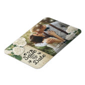 Magnet Flexible Mariage Photo Enregistrer La Date Hydrangeas Lumiè (Côté Gauche)