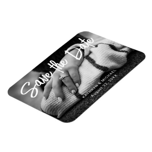 Magnet Flexible Mariage photo Enregistrer la date minimal élégant  (Côté Gauche)