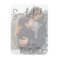 Mariage photo neige hiver Enregistrer la date Cart