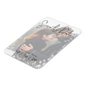 Magnet Flexible Mariage photo neige hiver Enregistrer la date Cart (Côté Gauche)