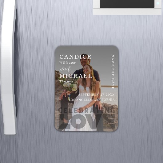 Magnet Flexible Mariage photo noir et blanc moderne