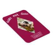 Magnet Flexible Mariage photo rose framboise Enregistrer la date (Côté Droit)
