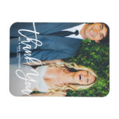 Magnet Flexible Mariage photo rustique Letting main Merci (Horizontal)