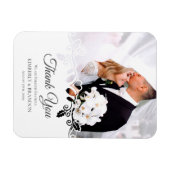 Magnet Flexible Mariage photo simple blanc Merci (Horizontal)