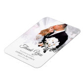 Magnet Flexible Mariage photo simple blanc Merci (Côté Gauche)
