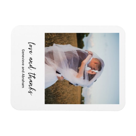 Magnet Flexible Mariage Photo Simple Noir et Blanc Moderne (Horizontal)