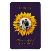Magnet Flexible Mariage photo tournesol rustique enregistrer la da (Vertical)
