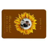 Magnet Flexible Mariage photo tournesol rustique enregistrer la da (Horizontal)