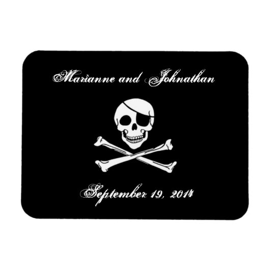 Magnet Flexible Mariage pirate Enregistrer l'aimant Date (Horizontal)