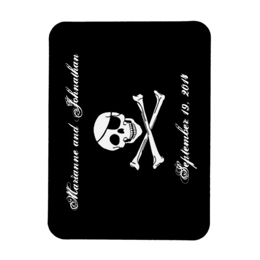 Magnet Flexible Mariage pirate Enregistrer l'aimant Date (Vertical)