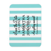 Magnet Flexible Mariage Rayures Bleu Blanc Mousse de Mer Côtière (Vertical)