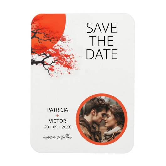 Magnet Flexible Mariage Red Sun et Old Sakura (Vertical)