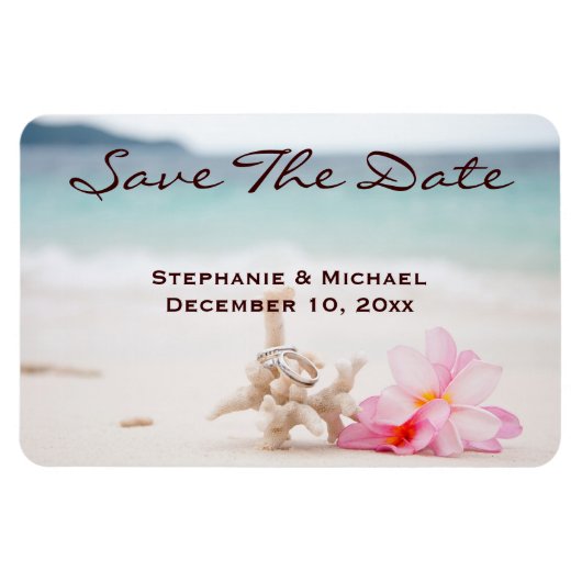 Magnet Flexible Mariage Rings Beach Wedding Enregistrer La Date Ma (Horizontal)