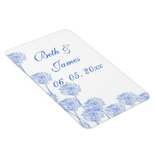 Magnet Flexible Mariage romantique de pissenlit bleu élégant