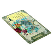 Magnet Flexible Mariage romantique, Floral Rose Date de sauvegarde (Côté Droit)