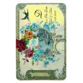 Magnet Flexible Mariage romantique, Floral Rose Date de sauvegarde (Vertical)
