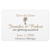 Magnet Flexible Mariage Rose Bleu et Or Compass Enregistrer la dat (Horizontal)