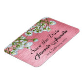 Magnet Flexible Mariage rose contemporain Enregistrer la date (Côté Gauche)