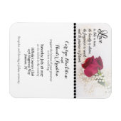 Magnet Flexible Mariage Rose Rouge & Perles (Horizontal)