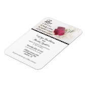 Magnet Flexible Mariage Rose Rouge & Perles (Côté Gauche)
