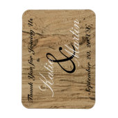 Magnet Flexible Mariage rustique Brown Woodgrain Merci photo (Vertical)