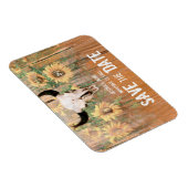 Magnet Flexible Mariage Rustique Tournesols Taureau Sauvez La Date (Côté Droit)