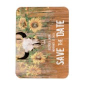 Magnet Flexible Mariage Rustique Tournesols Taureau Sauvez La Date (Vertical)