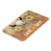 Magnet Flexible Mariage Rustique Tournesols Taureau Sauvez La Date (Côté Gauche)