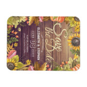 Magnet Flexible Mariage Sauvegarder La Date Automne Feuilles Bois (Horizontal)