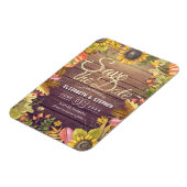 Magnet Flexible Mariage Sauvegarder La Date Automne Feuilles Bois (Côté Gauche)