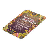 Magnet Flexible Mariage Sauvegarder La Date Automne Feuilles Bois  (Côté Gauche)
