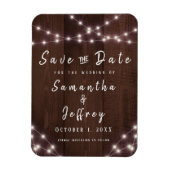 Magnet Flexible Mariage Sauvegarder la date Rustique String Lumièr (Vertical)