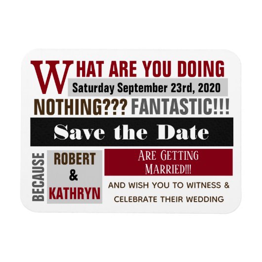 Magnet Flexible Mariage "Save the Date" (Horizontal)