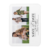 Magnet Flexible Mariage Simple Et Design Enregistrer La Date 2 Pho (Vertical)
