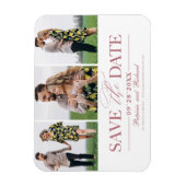 Magnet Flexible Mariage Simple Et Design Enregistrer La Date 3 Pho (Vertical)