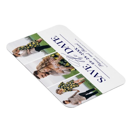 Magnet Flexible Mariage Simple Et Design Enregistrer La Date 3 Pho (Côté Droit)