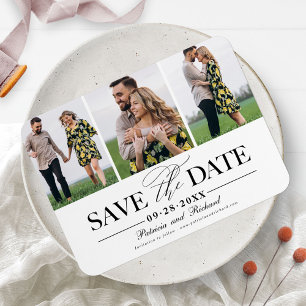 Magnet Flexible Mariage Simple Et Design Enregistrer La Date 3 Pho